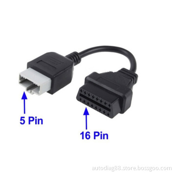 for Honda 5pin Male to 16pin OBD Obdii Female Connector
